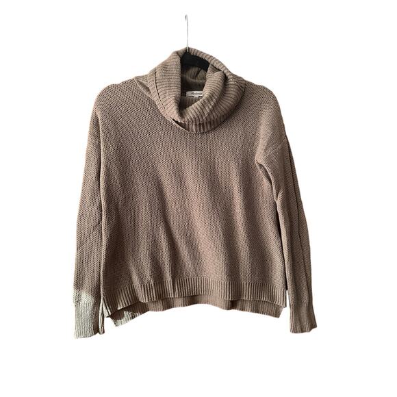 Madewell Women's Long Sleeves Turtleneck Sweater Knitted Cotton Sand Size XS - Picture 1 of 7